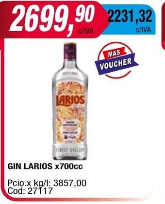 Maxiconsumo Gin Larios x 700cc oferta