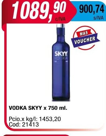 Maxiconsumo Vodka Skyy x 750ml oferta