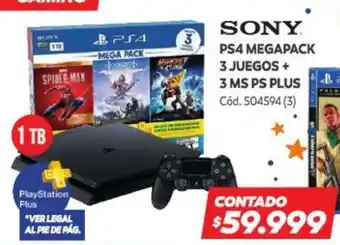 Naldo Lombardi Sony PS4 Megapck 3 Juegos + 3 MS PS Plus oferta