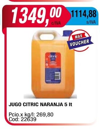 Maxiconsumo Jugo Citric Naranja 5 lt oferta