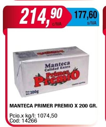 Maxiconsumo Manteca Primer Premio x 200gr oferta