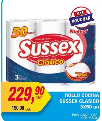 Maxiconsumo Rollo Cocina Sussex Clasico 3 x 50un oferta
