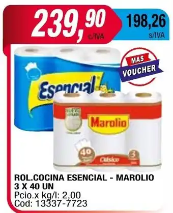 Maxiconsumo Rol. Cocina Esencial - Marolio 3 x 40un oferta