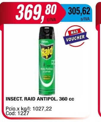 Maxiconsumo Insect. Raid Antipol. 360cc oferta