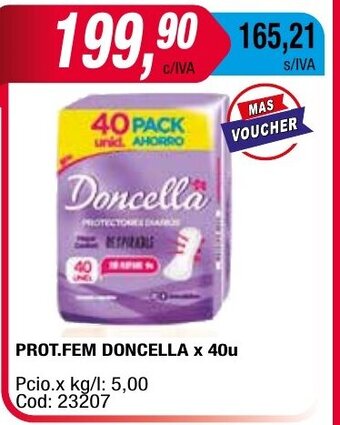 Maxiconsumo Prot. Fem Doncella x 40u oferta