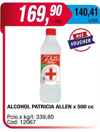 Maxiconsumo Alcohol Patricia Allen x 500 cc oferta