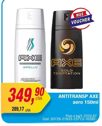 Maxiconsumo Antitransp Axe Aero 150ml oferta