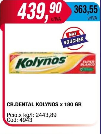 Maxiconsumo Cr. Dental Kolynos x 180gr oferta