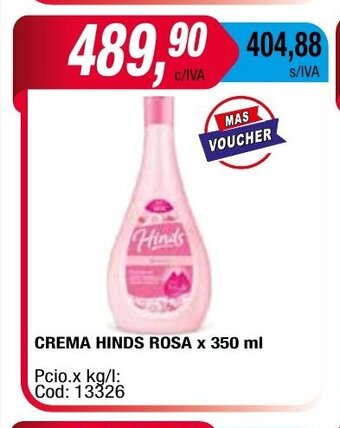 Maxiconsumo Crema Hinds Rosa x 350ml oferta