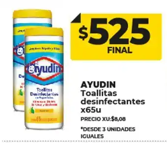 Supermayorista Vital Ayudin Toallitas Desinfectantes x 65u oferta