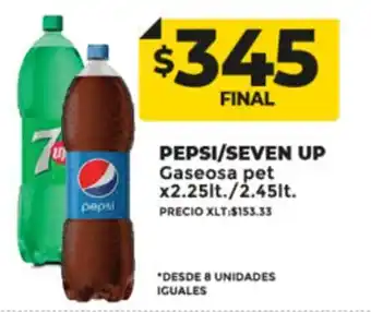 Supermayorista Vital Pepsi/Seven Up Gaseosa Pet x 2.25lt / 2.45lt oferta