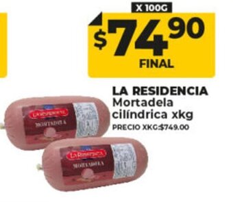 Supermayorista Vital La Residencia Mortadela Cilíndrica x kg oferta