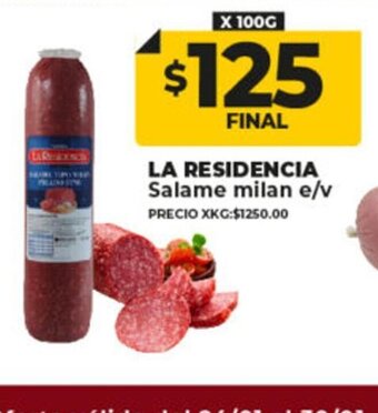 Supermayorista Vital La Residencia Salame Milan E/V oferta