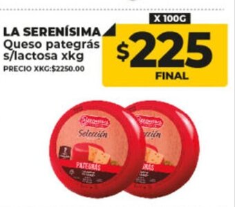 Supermayorista Vital La Serenísima Queso Pategrás S/Lactosa x kg oferta