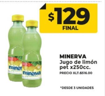 Supermayorista Vital Minerva Jugo de Limón pet x 250cc oferta