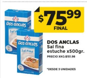 Supermayorista Vital Dos Anclas Sal Fina Estuche x 500gr oferta