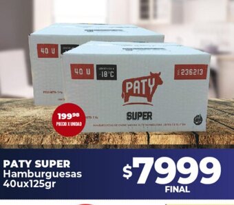 Supermayorista Vital Paty Super Hamburguesa 40u x 125gr oferta
