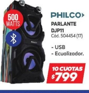 Naldo Lombardi Philco Parlante DJP11 oferta