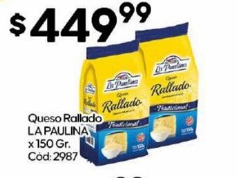 Diarco Queso Rallado La Paulina oferta