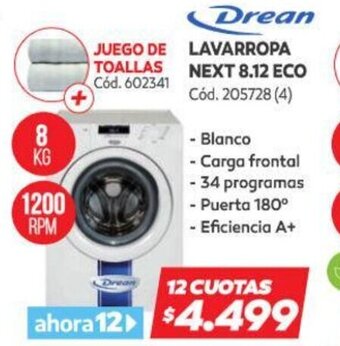 Naldo Lombardi Drean Lavarropa Next 8.12 ECO oferta
