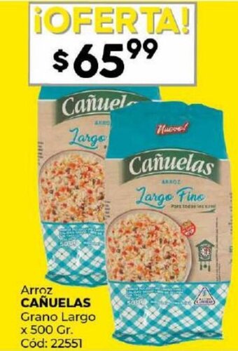 Diarco Arroz Cañuelas Grano Largo x 500 gr, oferta