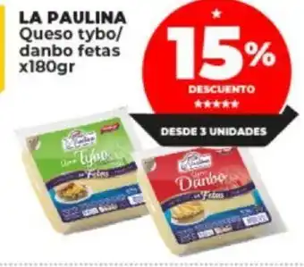 Supermayorista Vital La Paulina Queso Tybo/ Danbo Fetas x 180 gr. oferta