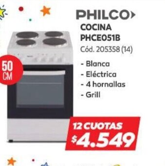 Naldo Lombardi Philco Cocina PHCE051B oferta