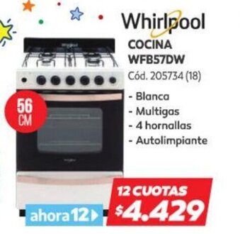 Naldo Lombardi Whirlpool Cocina WFB57DW oferta