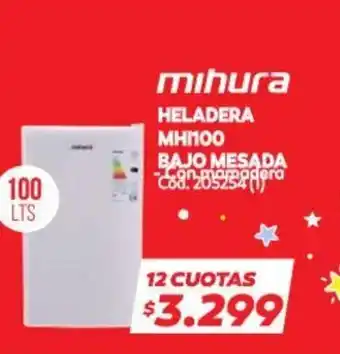 Naldo Lombardi Mihura Heladera MHO100 Bajo Mesada oferta