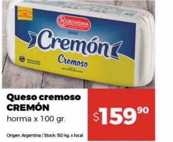 Disco Queso cremoso cremón horma oferta