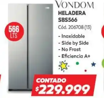 Naldo Lombardi Vondom Heladera SBS566 oferta