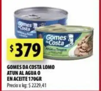 Punto Mayorista Gomes da Costa Lomo Atun Al Agua o En Aceite 170gr oferta