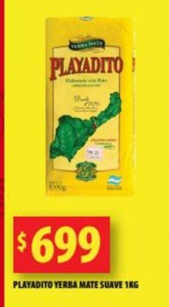 Punto Mayorista Playadito Yerba Mate Suave 1kg oferta