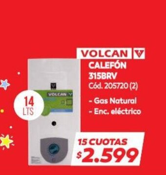 Naldo Lombardi Volcan Calefón 315BRV oferta