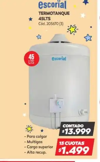 Naldo Lombardi Escorial Termotanque 45LTS oferta