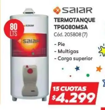 Naldo Lombardi Termotanque TPG080MSA oferta