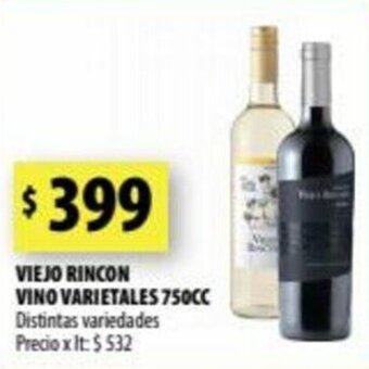 Punto Mayorista Viejo Rincon Vino Varietales 750cc oferta