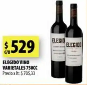 Punto Mayorista Elegido Vino Varietales 750CC oferta