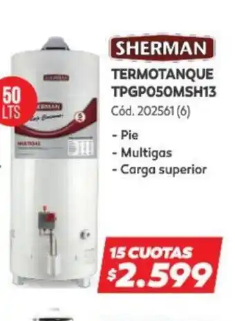 Naldo Lombardi Sherman Termotanque TPGP050MSH13 oferta