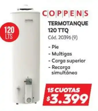 Naldo Lombardi Coppens Termotanque 120 TTQ oferta