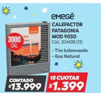 Naldo Lombardi Emegè Calefactor Patagonia MOD 9030 oferta