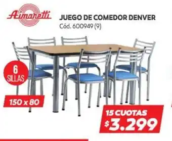 Naldo Lombardi Juego De Comedor Denver oferta