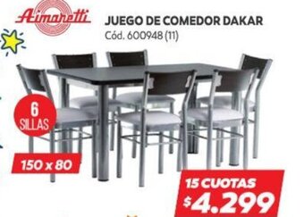 Naldo Lombardi Aimaretti Juego de Comedor Dakar oferta