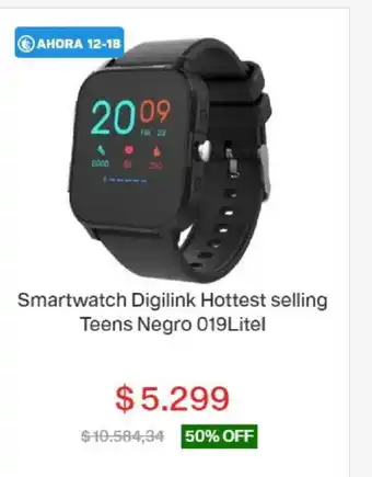 Garbarino Smartwatch Digilink Hottest Selling Teens Negro 019Litel oferta