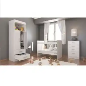Oscar Barbieri Juego de dormitorio para bebe delos cuna+chifonier+placard blanco dif100-900-270 oferta