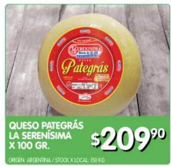Jumbo Queso pategrás la serenísima oferta