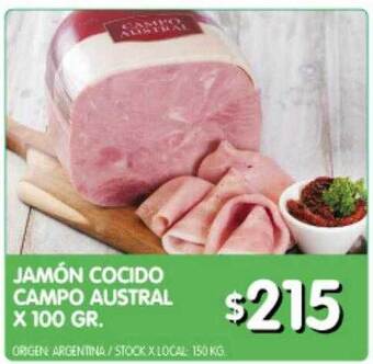 Jumbo Jamón cocido campo austral oferta