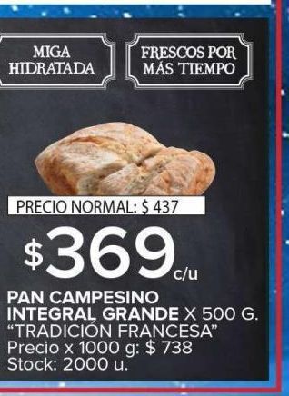 Carrefour Maxi Pan campesino oferta