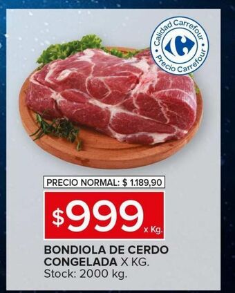 Carrefour Maxi Bondiola de cerdo congelada oferta