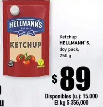 Cooperativa Obrera Hellmann's Ketchup 250g oferta